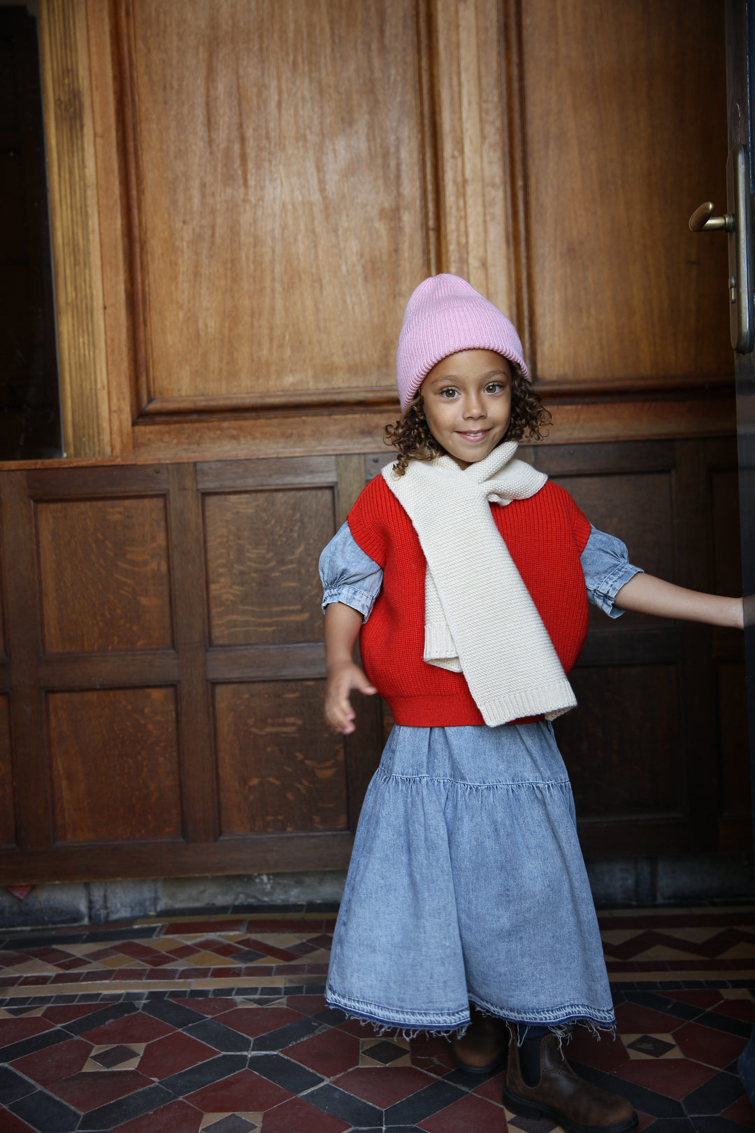 Hvid Fonzie Beanie Cotton Candy