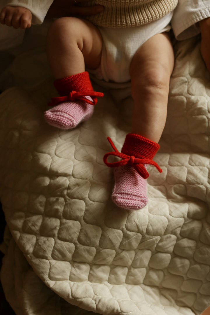Hvid Booties Cotton Candy - Red
