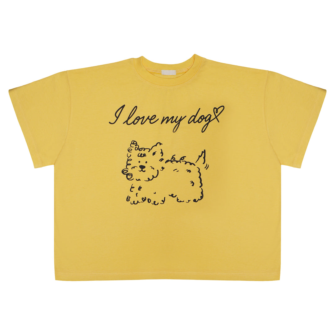 I Love My Dog Tee Yellow
