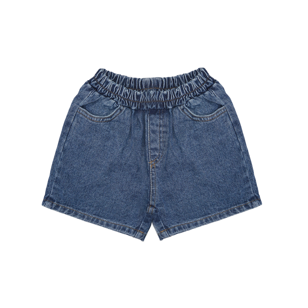 Loose Denim Shorts Blue
