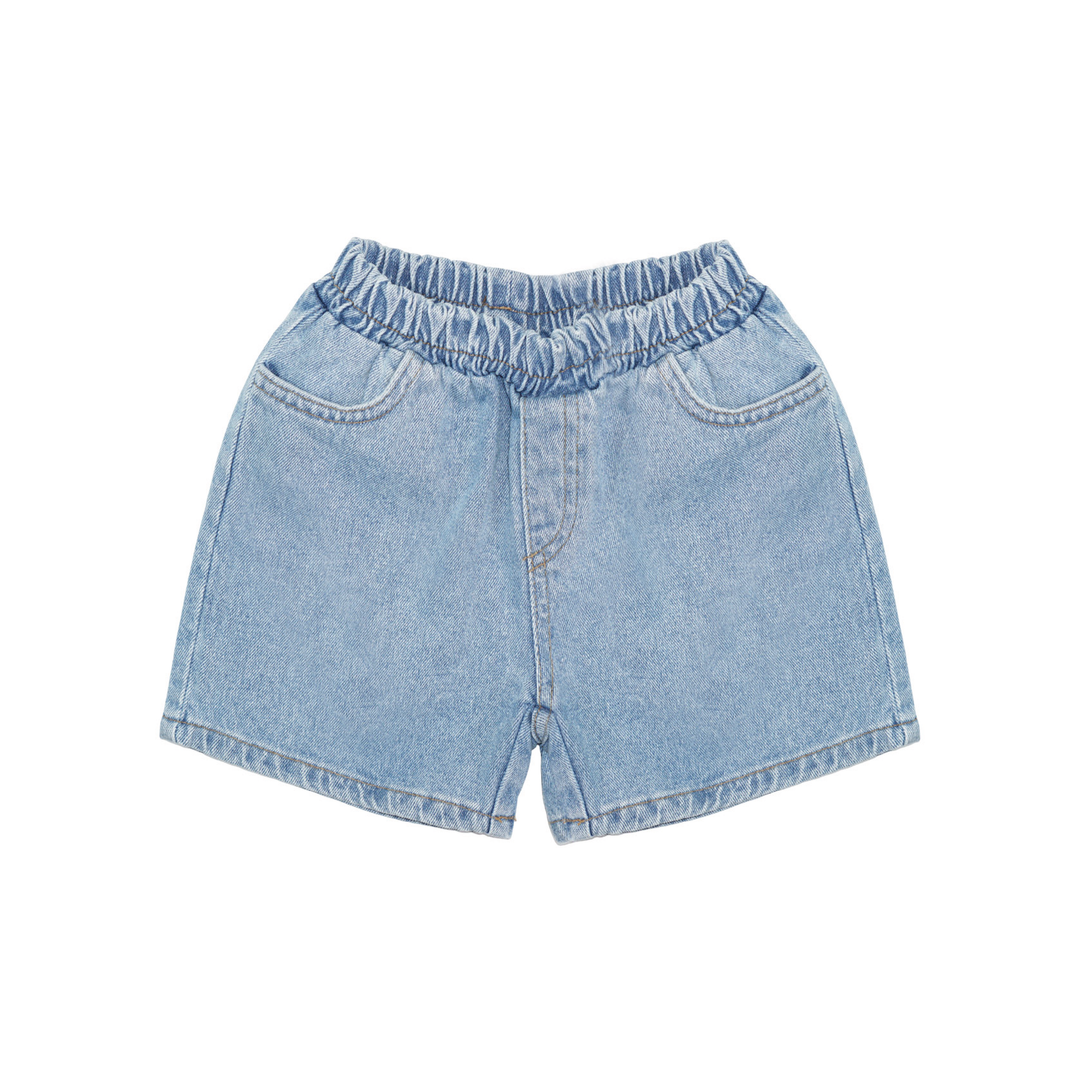 Loose Denim Shorts Light Wash