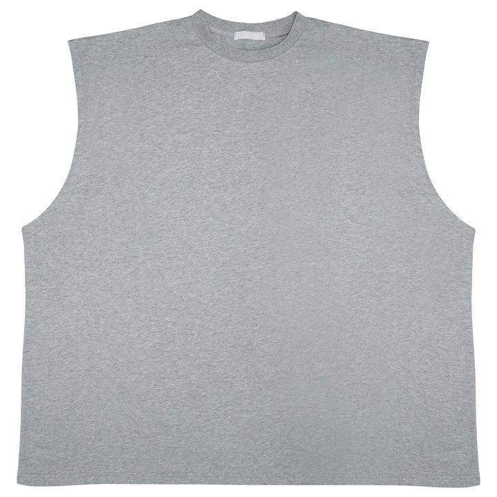 Oversized Sleeveless Long Tee Heather Grey