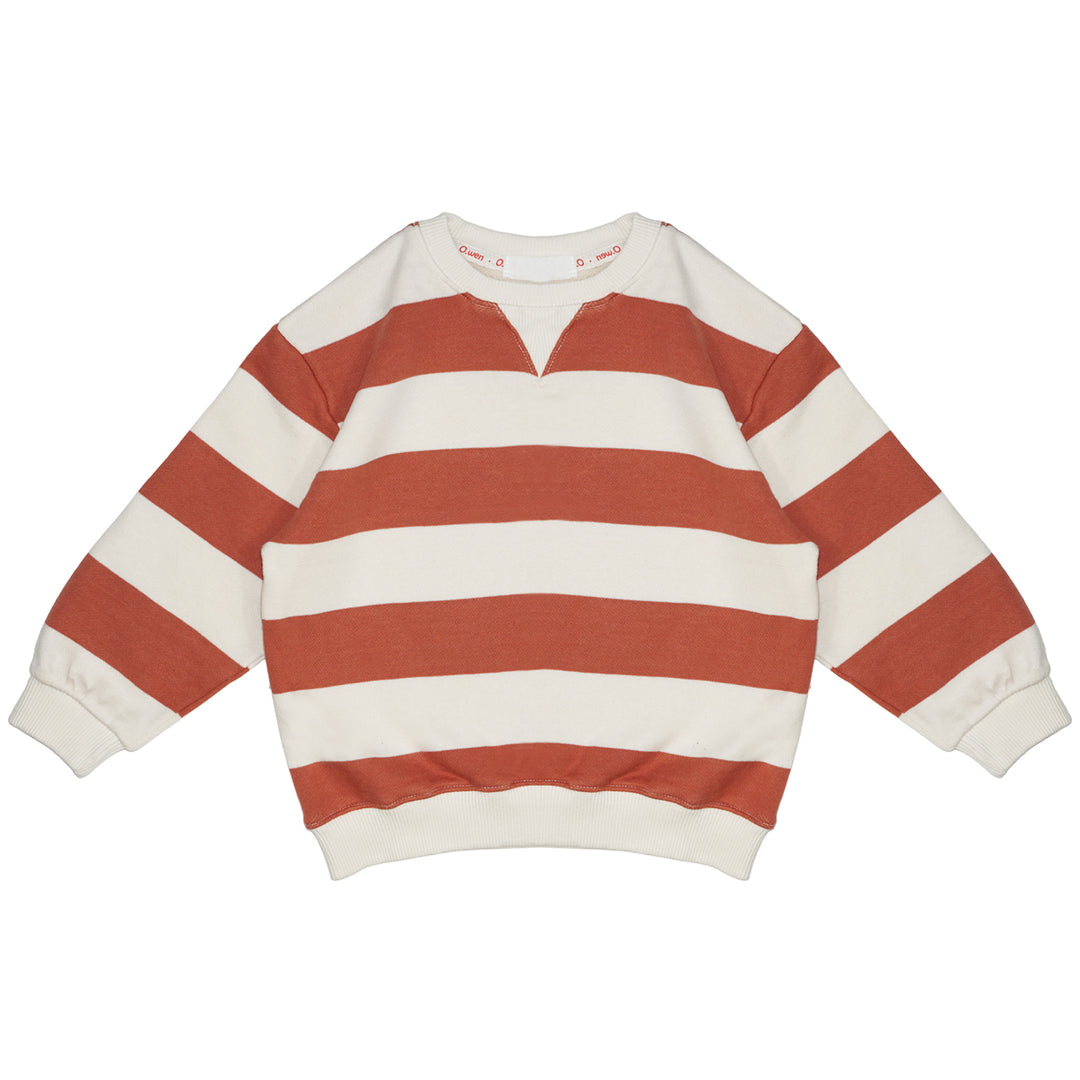 Striped Collage Sweatshirt Brick