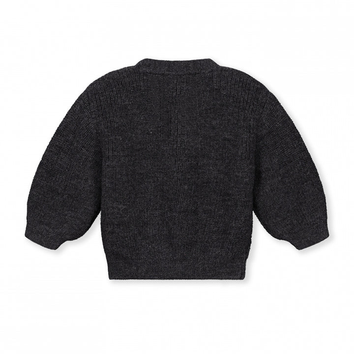 Gray Label Wool Baby Cardigan Black Melange