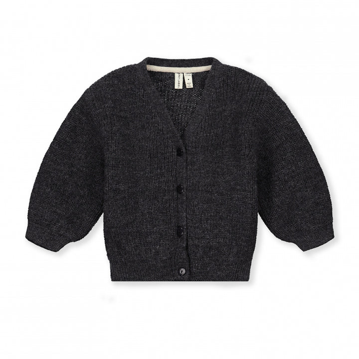 Gray Label Wool Baby Cardigan Black Melange
