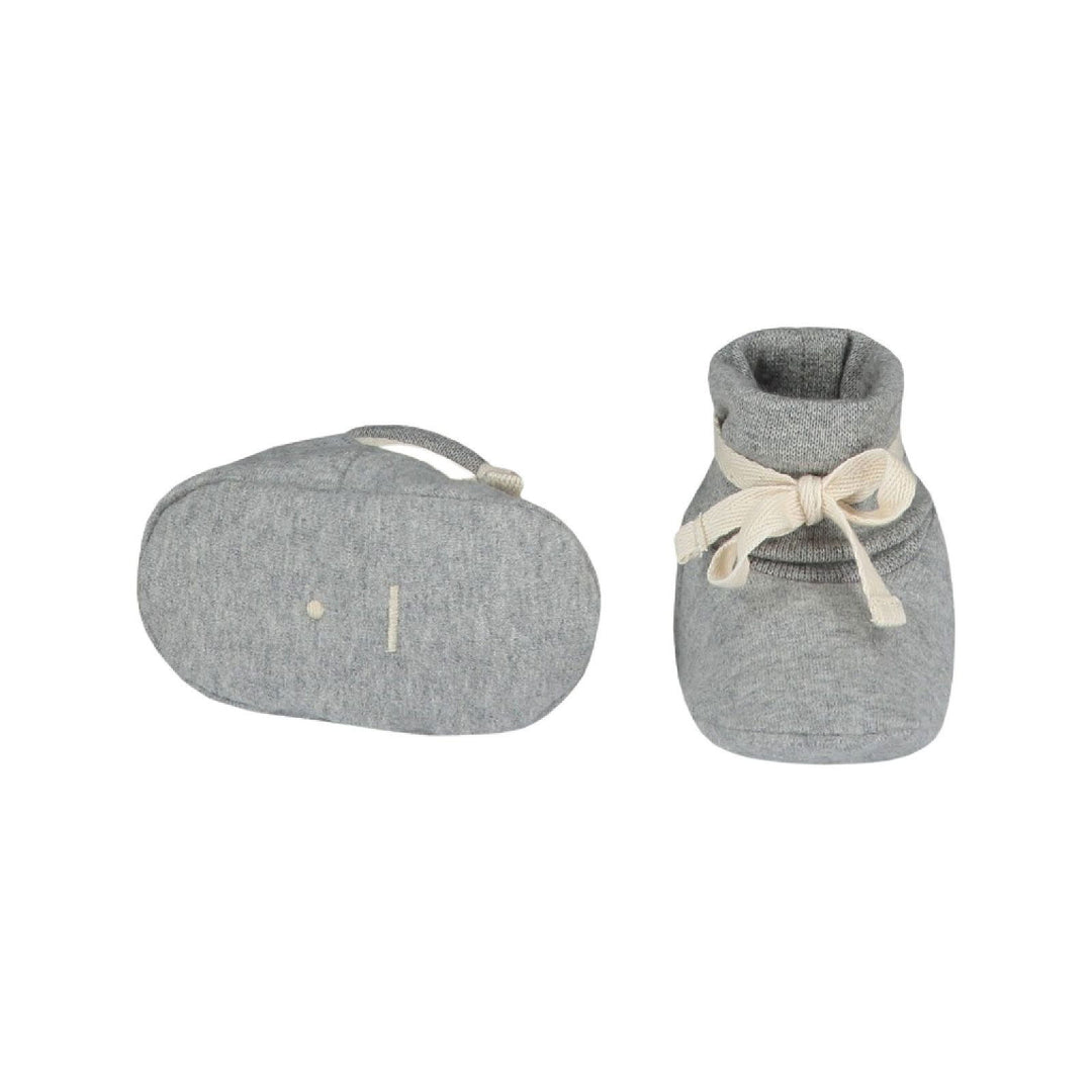 Gray Label Ribbed Baby Booties Grey Melange - La Gentile Store