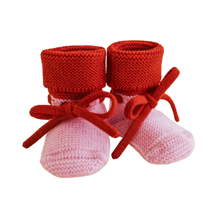 Hvid Booties Cotton Candy - Red