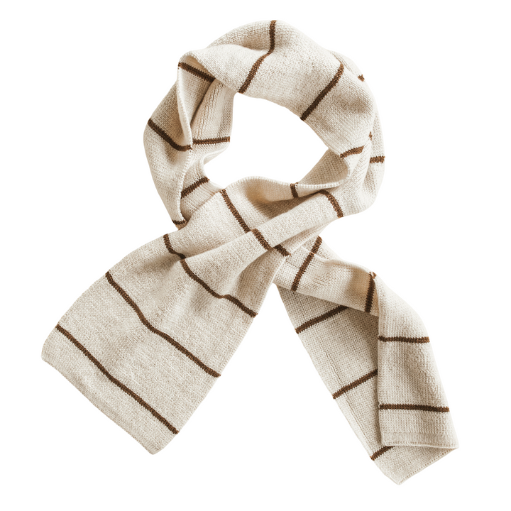 Hvid Igor Scarf Cream Mocha Stripe