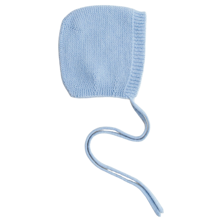 Hvid Newborn Bonnet Dolly Light Blue