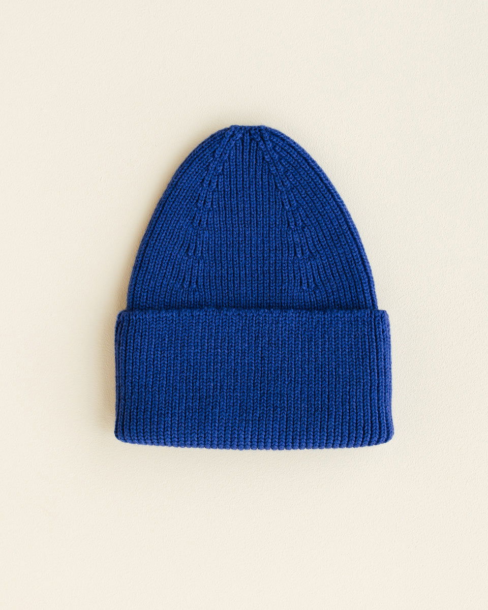 Hvid Fonzie Kids Beanie Cobalt Blue - La Gentile Store
