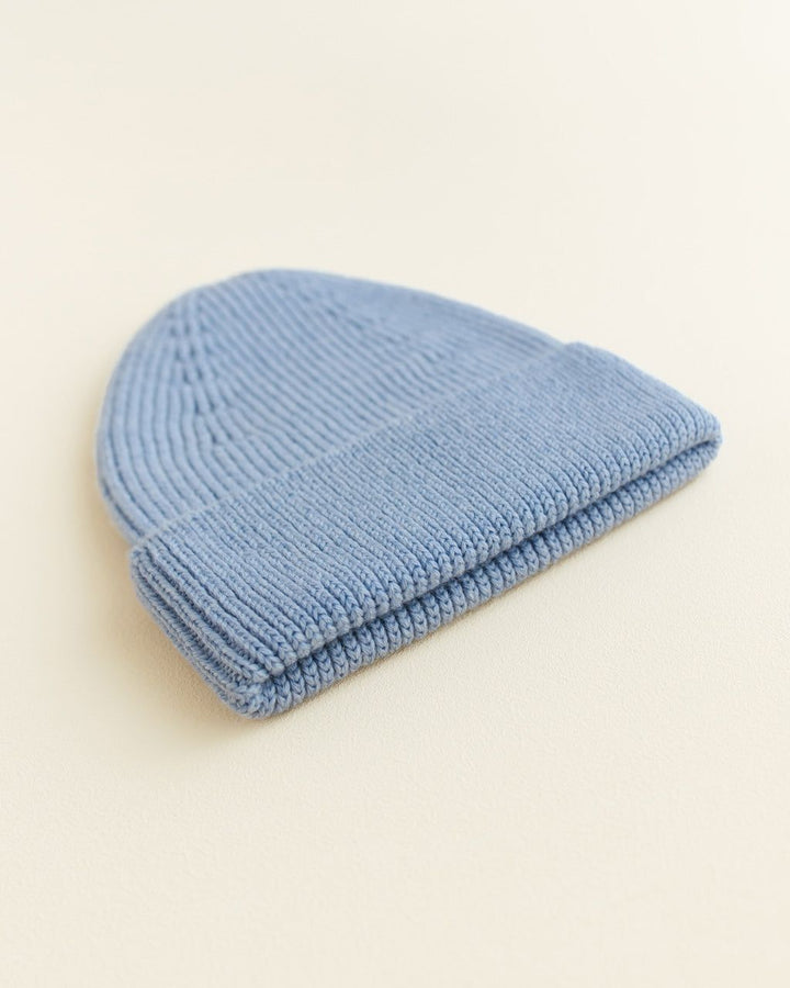 Hvid Fonzie Kids Beanie Light Blue - La Gentile Store