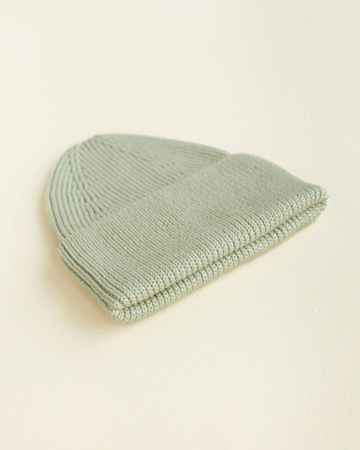 Hvid Fonzie Kids Beanie Mint - La Gentile Store