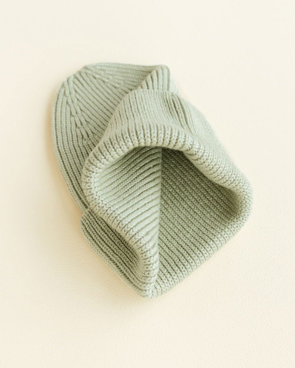 Hvid Fonzie Kids Beanie Mint - La Gentile Store