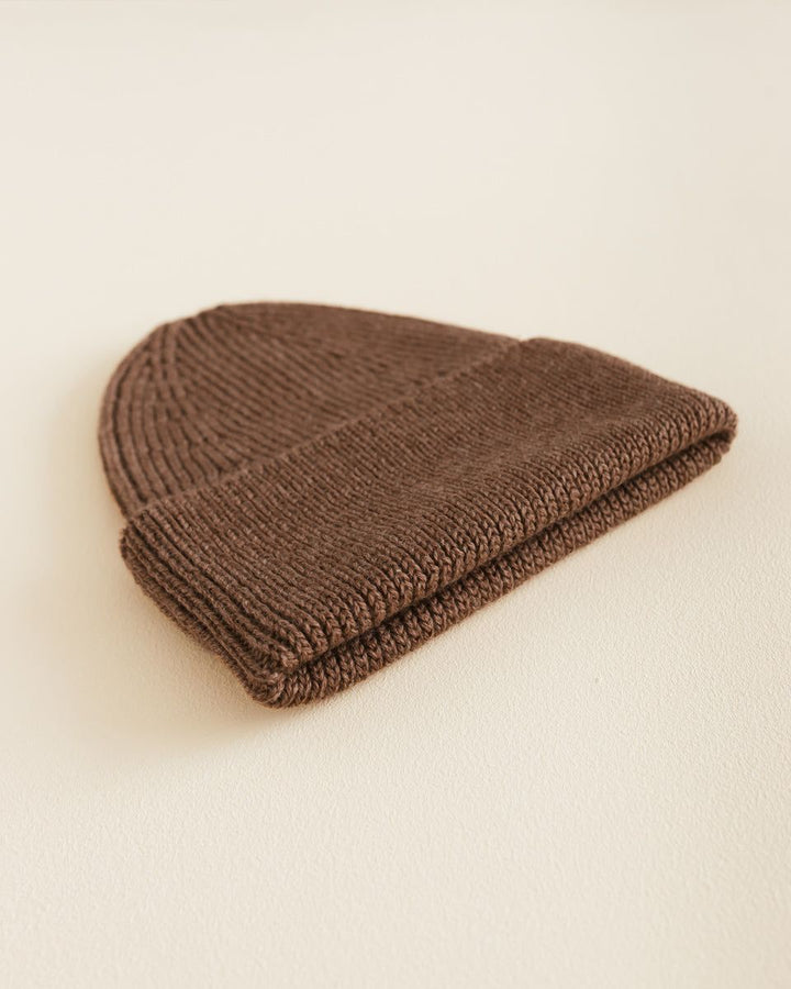 Hvid Fonzie Kids Beanie Mocha - La Gentile Store