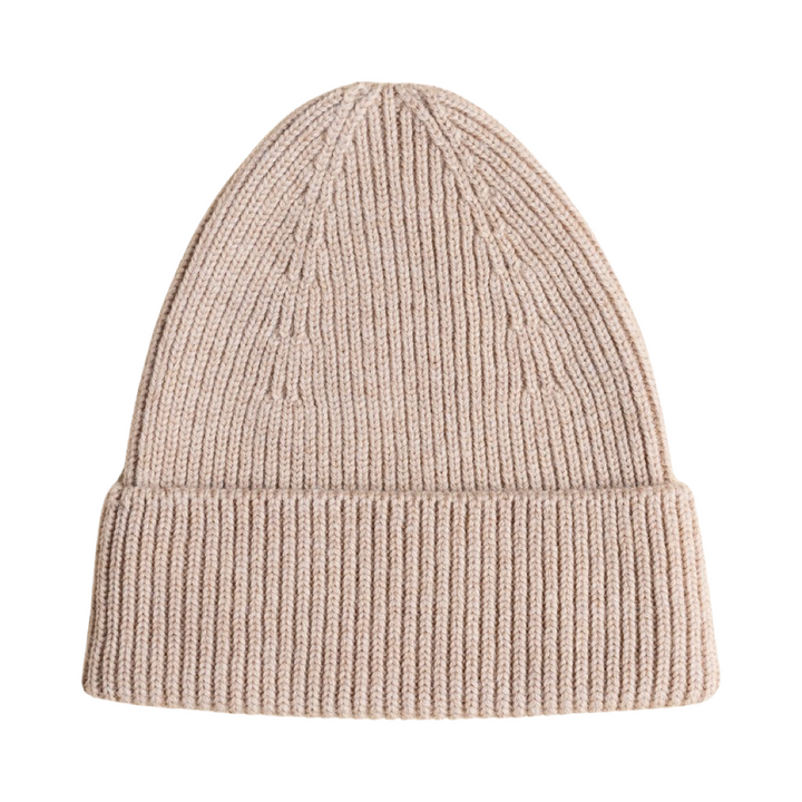 Hvid Fonzie Kids Beanie Sand - La Gentile Store