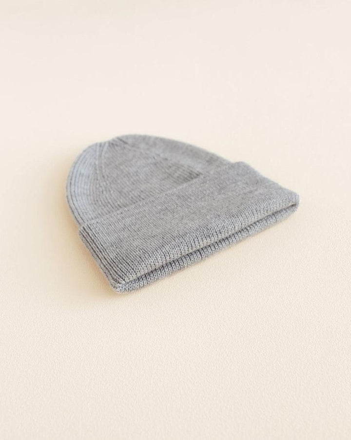 Hvid Fonzie Newborn Beanie Grey Melange - La Gentile Store