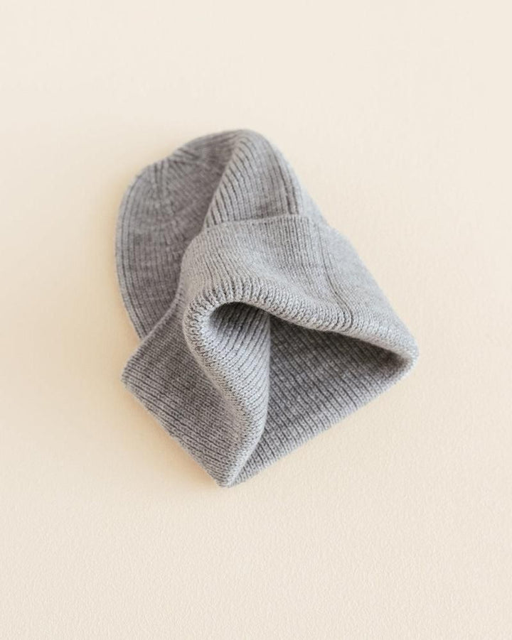 Hvid Fonzie Newborn Beanie Grey Melange - La Gentile Store
