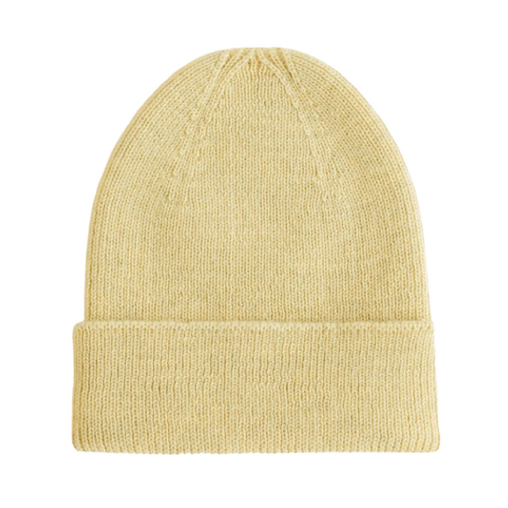 Hvid Fonzie Newborn Beanie Light Yellow - La Gentile Store