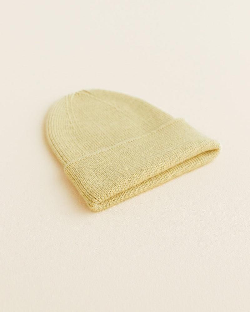 Hvid Fonzie Newborn Beanie Light Yellow - La Gentile Store
