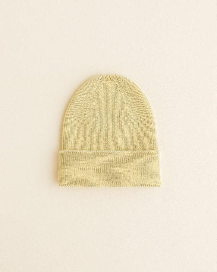 Hvid Fonzie Newborn Beanie Light Yellow - La Gentile Store