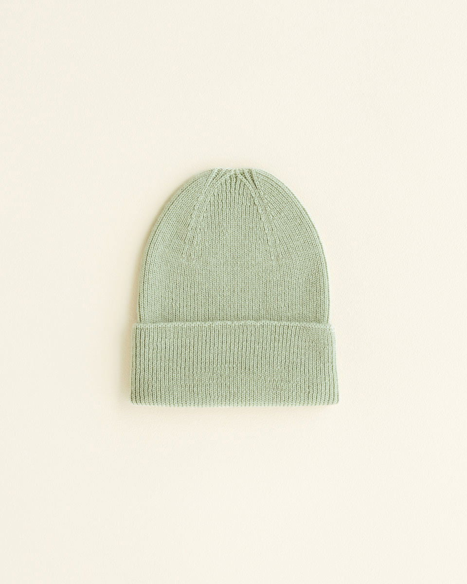 Hvid Fonzie Newborn Beanie Mint - La Gentile Store