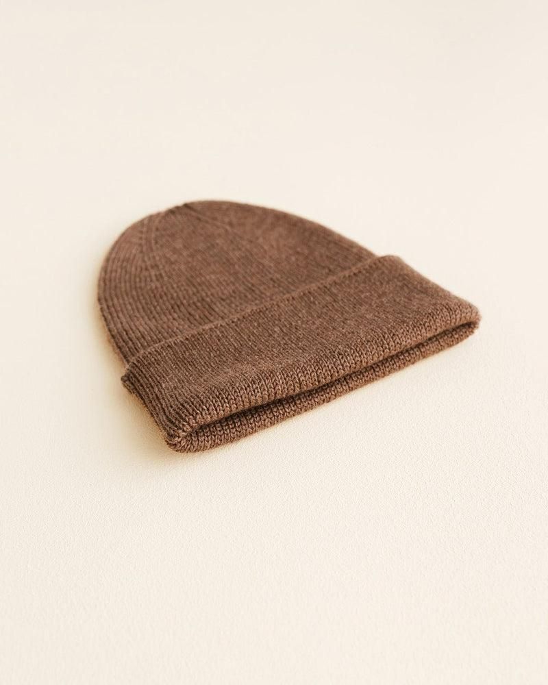 Hvid Fonzie Newborn Beanie Mocha - La Gentile Store