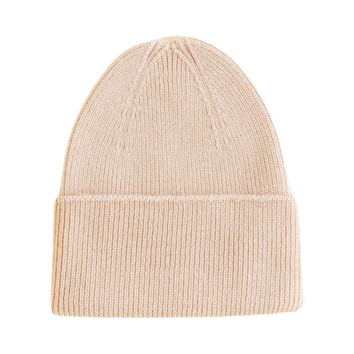 Hvid Fonzie Newborn Beanie Oat - La Gentile Store