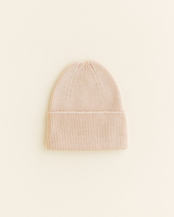 Hvid Fonzie Newborn Beanie Oat - La Gentile Store