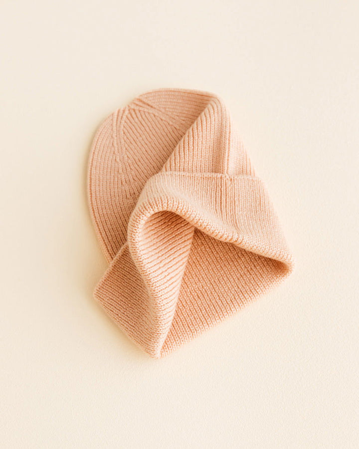 Hvid Fonzie Newborn Beanie Rose - La Gentile Store