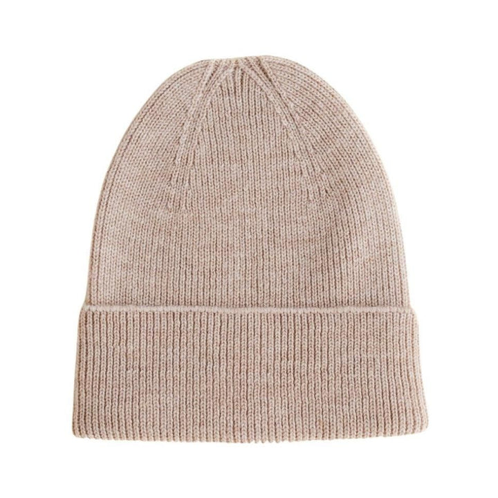 Hvid Fonzie Newborn Beanie Sand - La Gentile Store