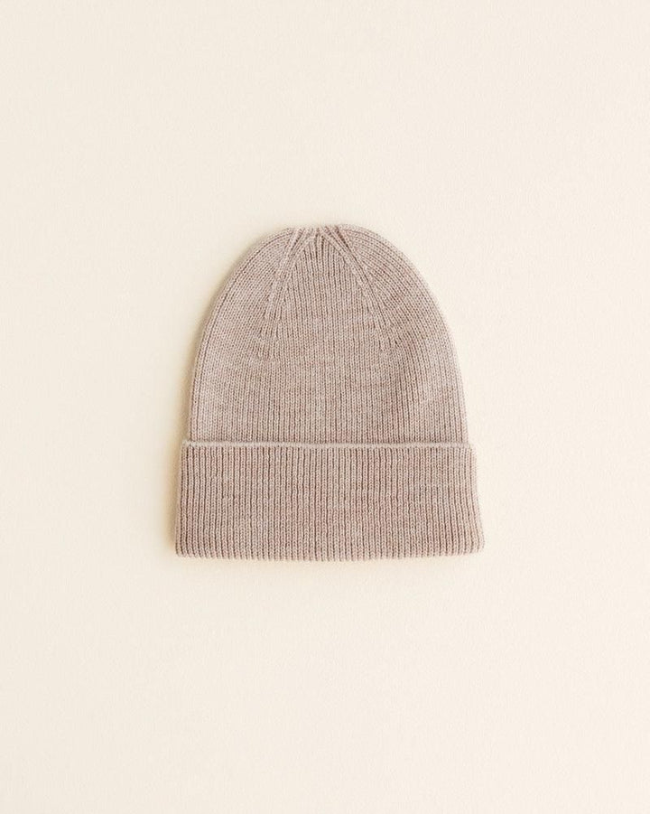 Hvid Fonzie Newborn Beanie Sand - La Gentile Store