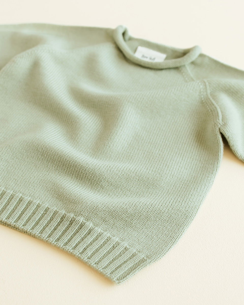 Hvid Sweater Georgette Mint - La Gentile Store