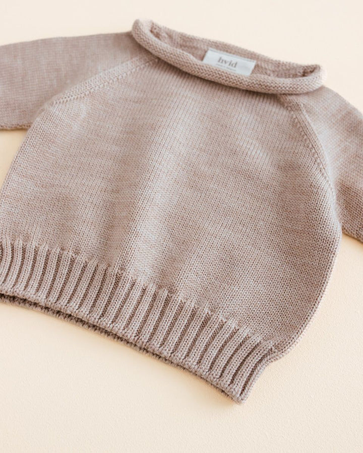 Hvid Sweater Georgette Sand - La Gentile Store