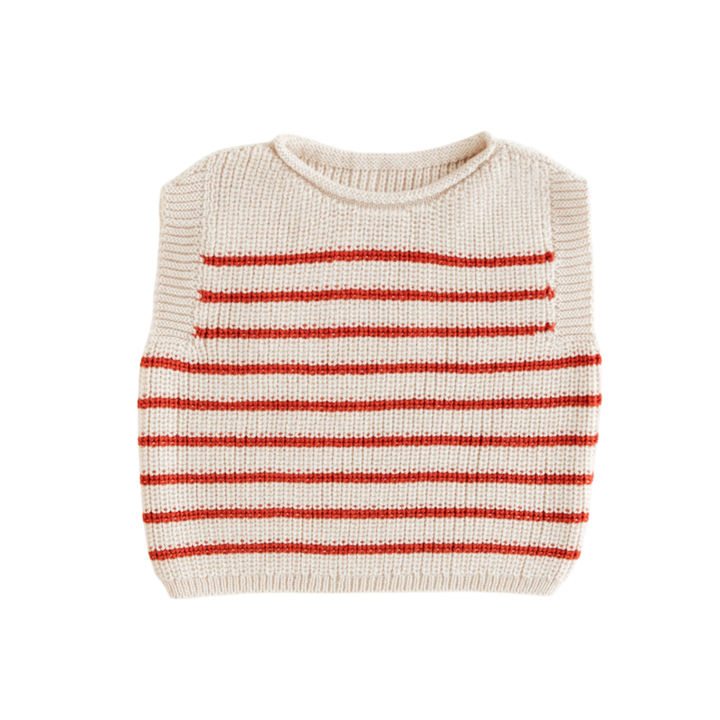 Hvid Vest Harvey Cream - Red - La Gentile Store