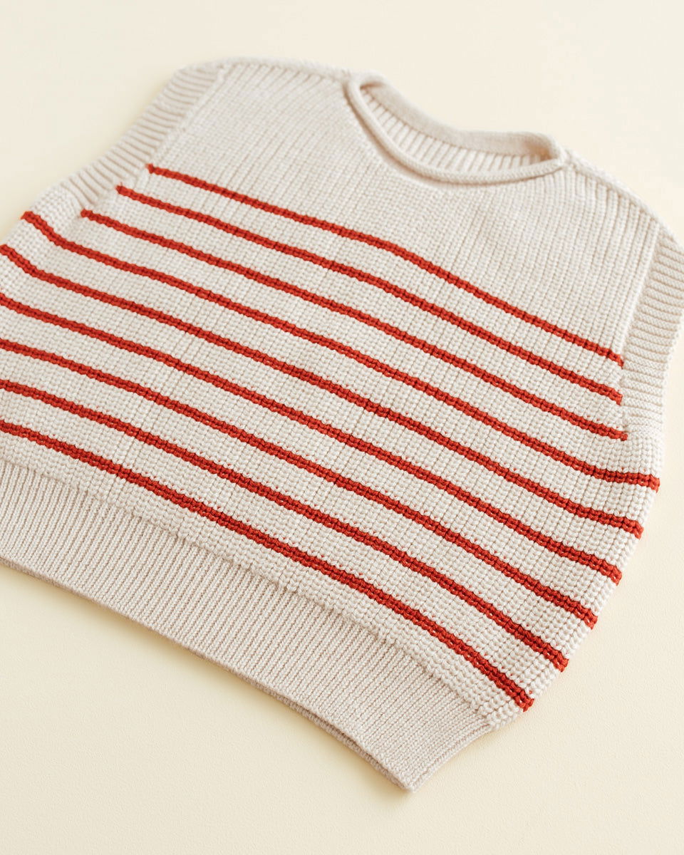Hvid Vest Harvey Cream - Red - La Gentile Store