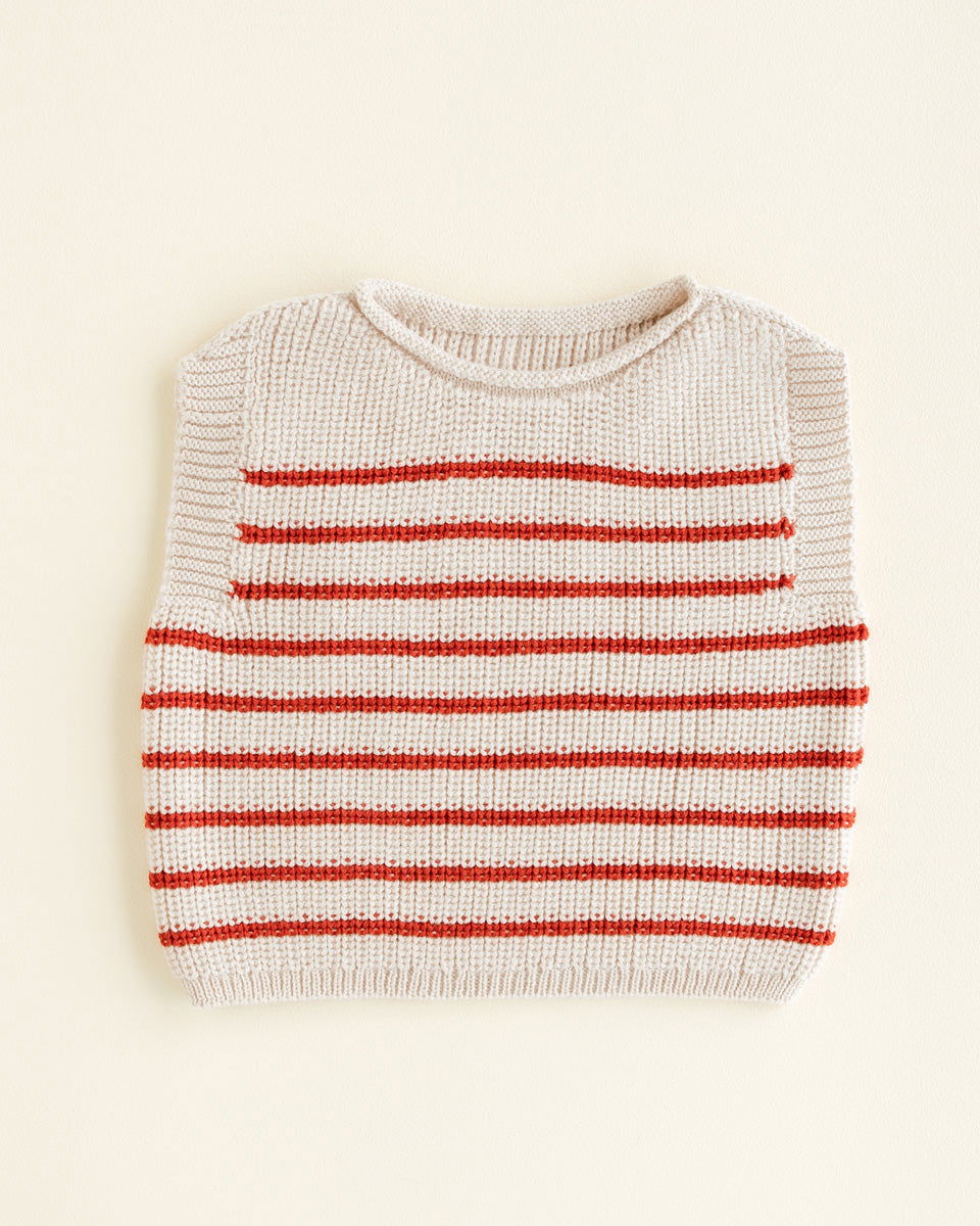 Hvid Vest Harvey Cream - Red - La Gentile Store