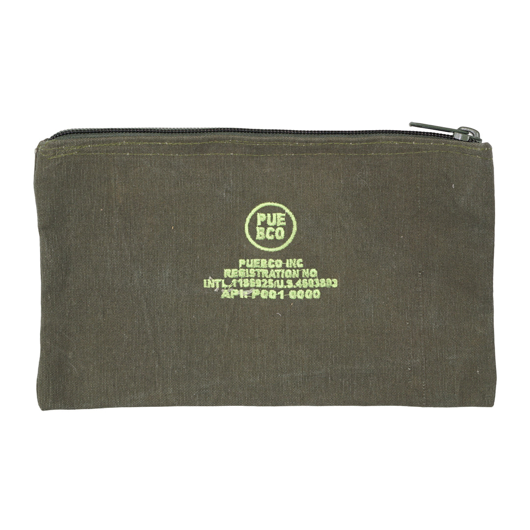 Vintage Tent Fabric Pouch Neon Green