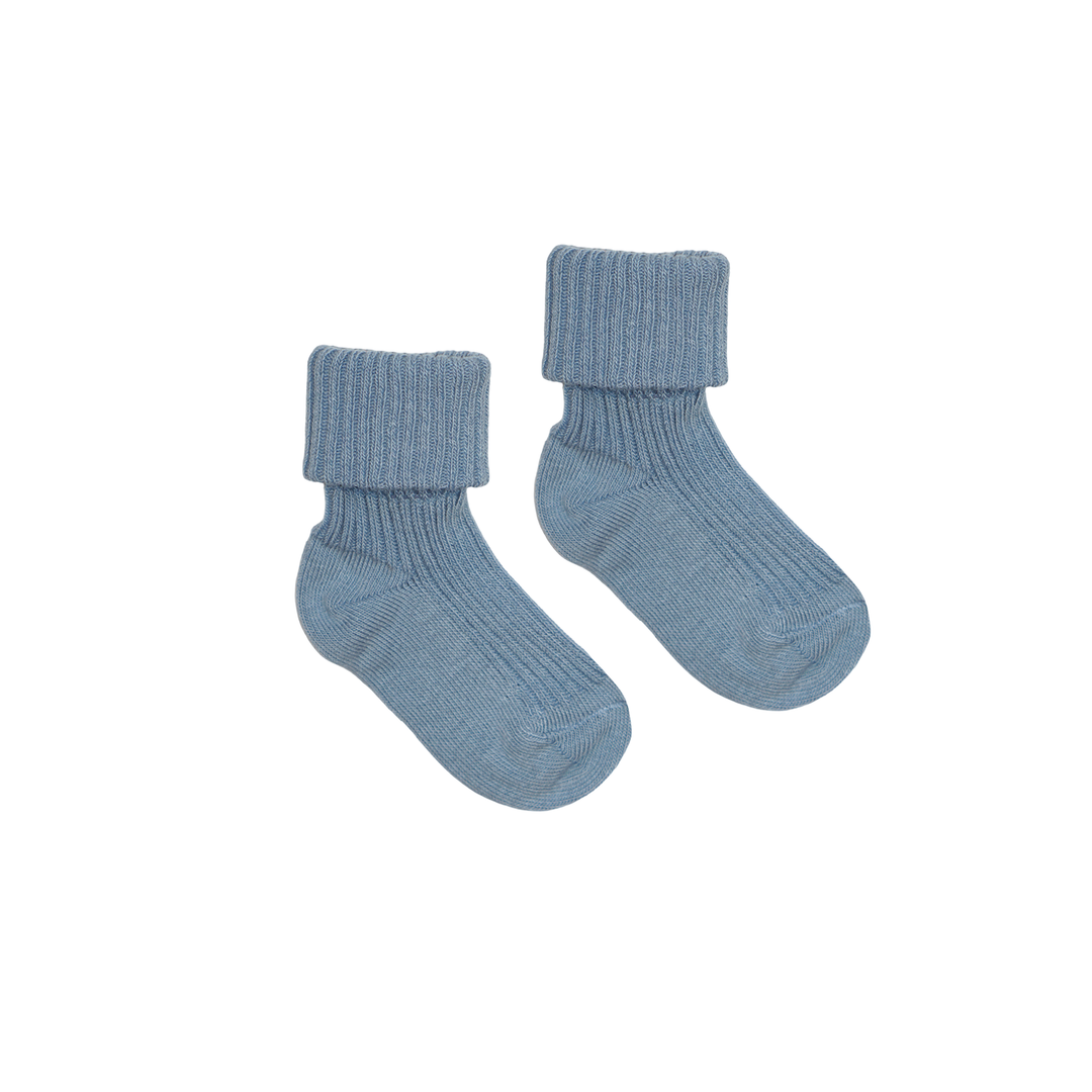 Baby Socks Rib Cotton Dusty Blue