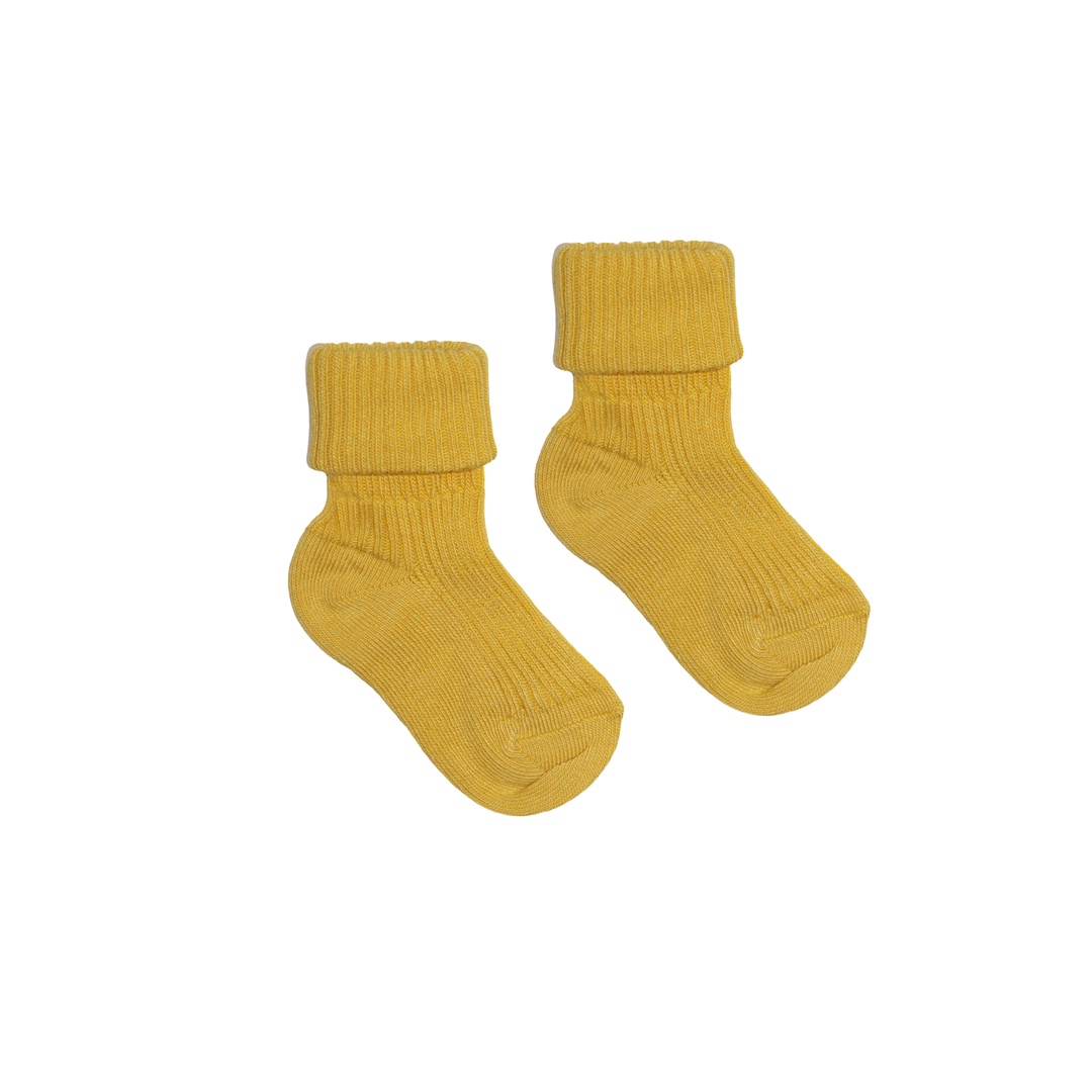 Baby Socks Rib Cotton Misted Yellow