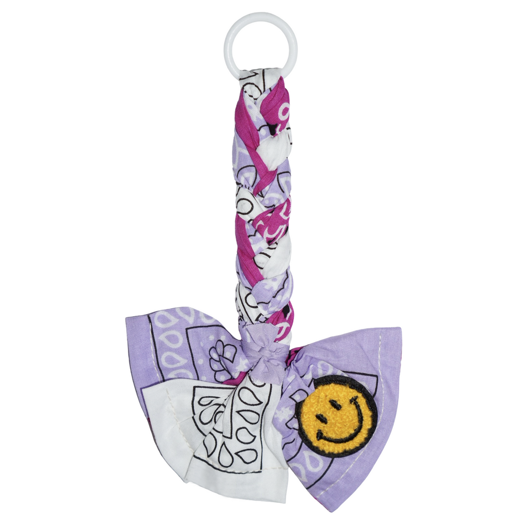 Bandana Pacifier Cord Multi White Smiley