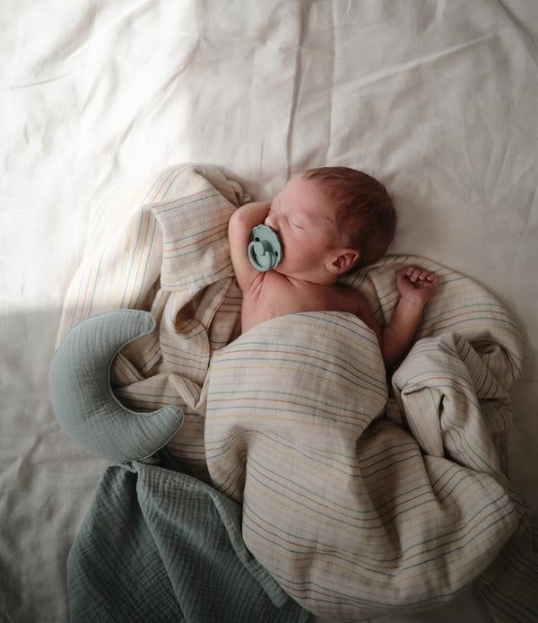 Mushie Muslin Swaddle Retro Stripes - La Gentile Store