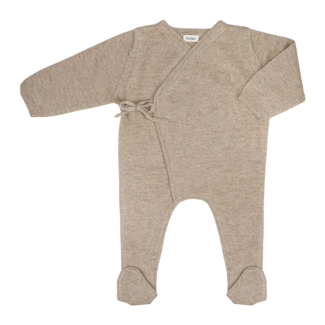 Cashmere Newborn Suit with Feet Beige