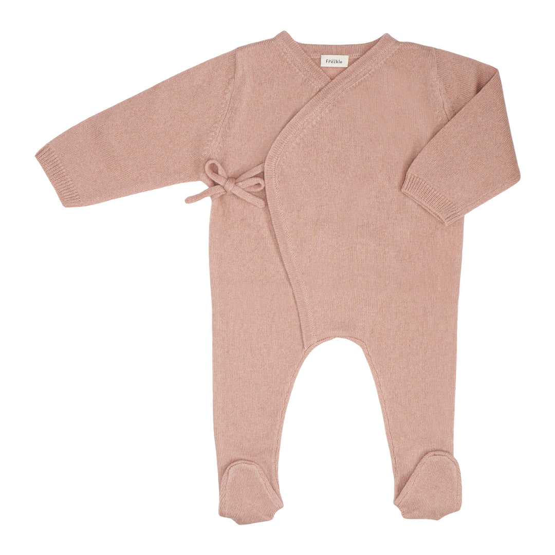 Cashmere Newborn Suit with Feet Pink