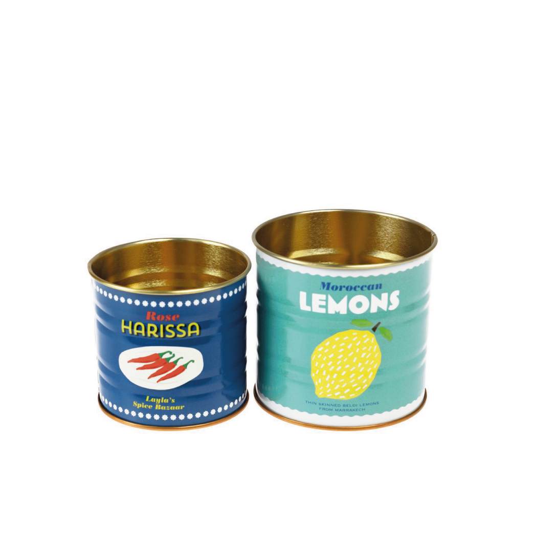 Set of 2 Mini Storage Bins Lemons & Harissa