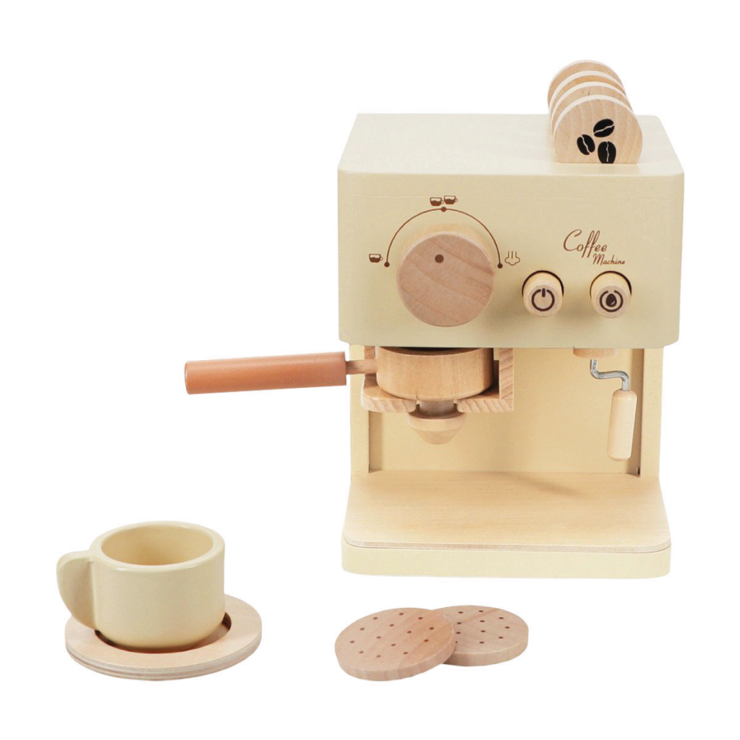 Wooden Toy Coffee Machine Play Set