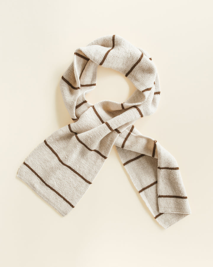 Hvid Igor Scarf Cream Mocha Stripe