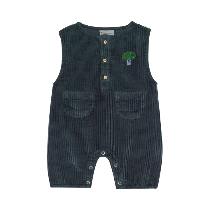 The Campamento Grey Corduroy Baby Overall
