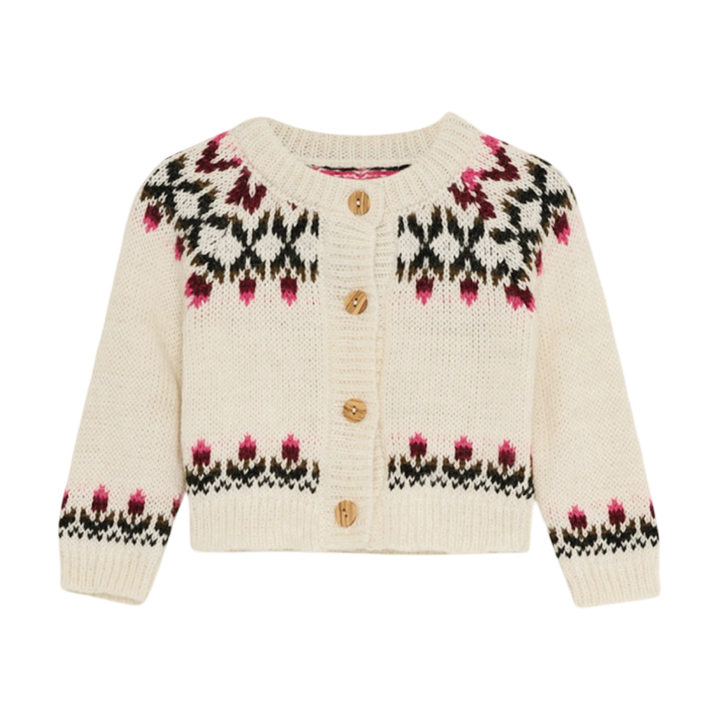The New Society Wendy Baby Cardigan Moonlight White