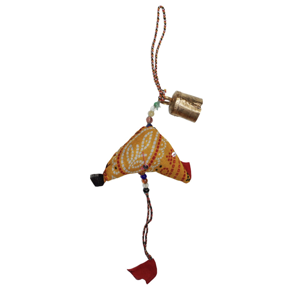 Vintage Bird with Bell Pendant Yellow