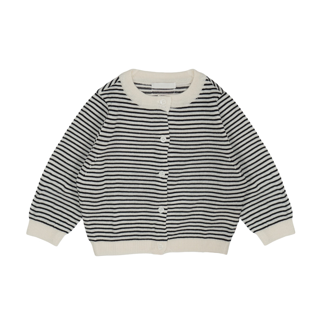 Base Cardigan Ivory - Black